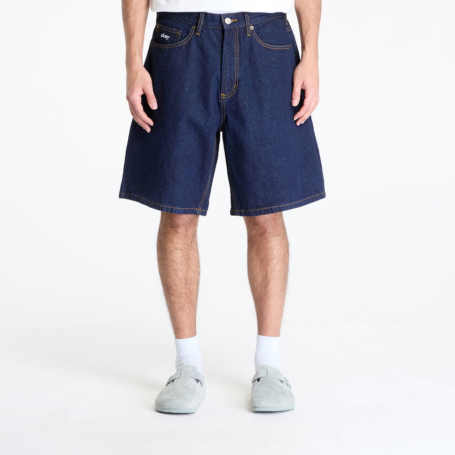 Къси панталони OBEY OBEY Bigwig Baggy Denim Shorts W31 Синьо | 172100090-RID, 0
