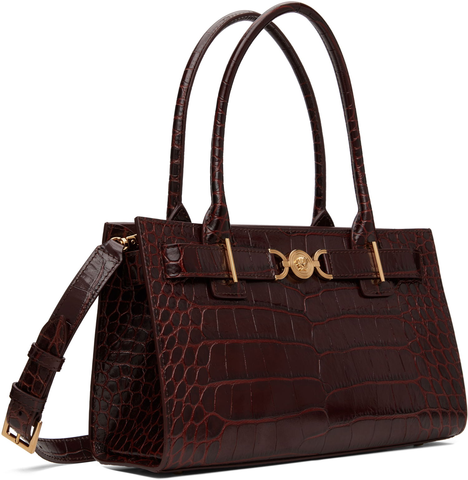 Дамска чанта Versace Croc-Effect '95 Bag Бургунди | 1013168_1A08724_1R70V, 1