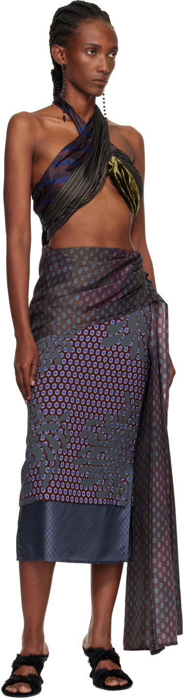 Пола Dries Van Noten Dries Van Noten Layered Tie Motif Midi Skirt Многоцветен | 252-010856-2260, 3