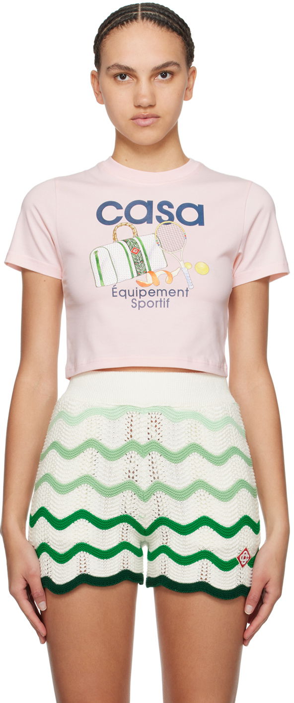 Тениска Casablanca 'Equipement Sportif' T-Shirt Розово | WPS24-JTS-009-03