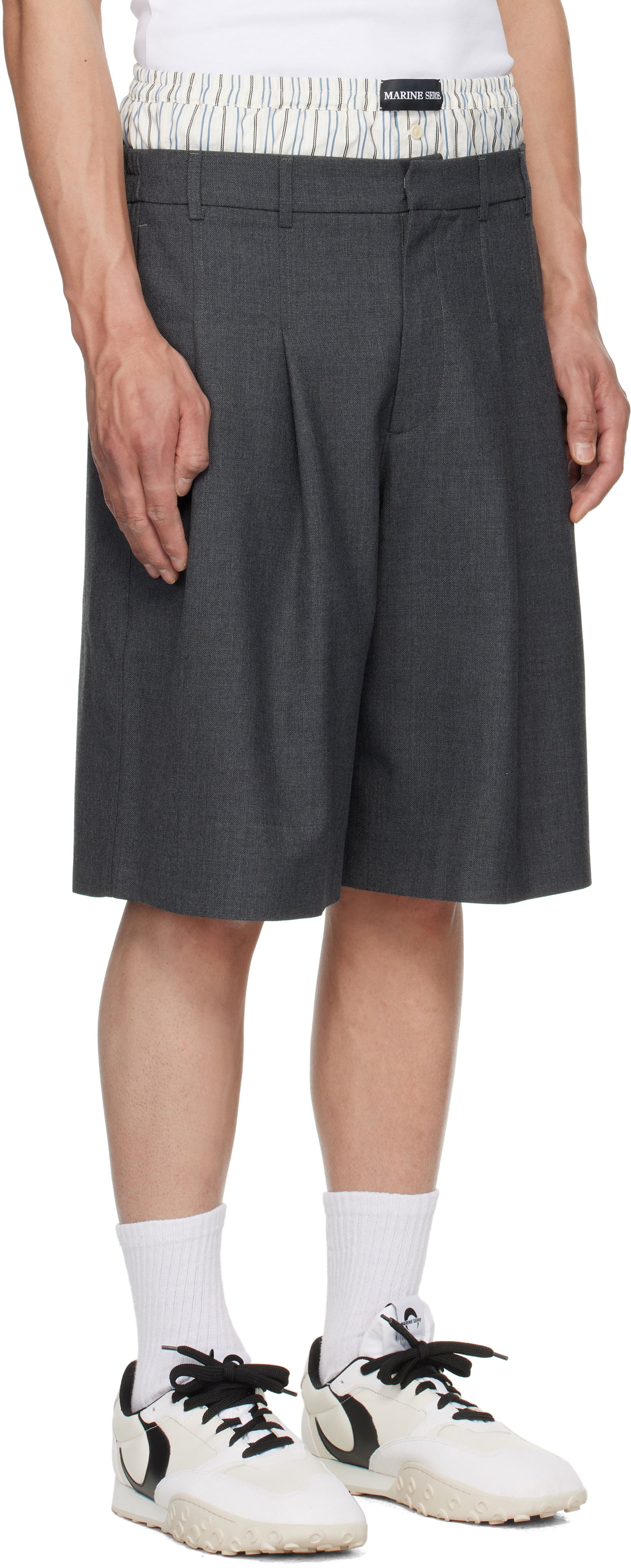Къси панталони Marine Serre Marine Serre Regenerated Tailoring Shorts Сиво | MSH010A DWOV0057, 1