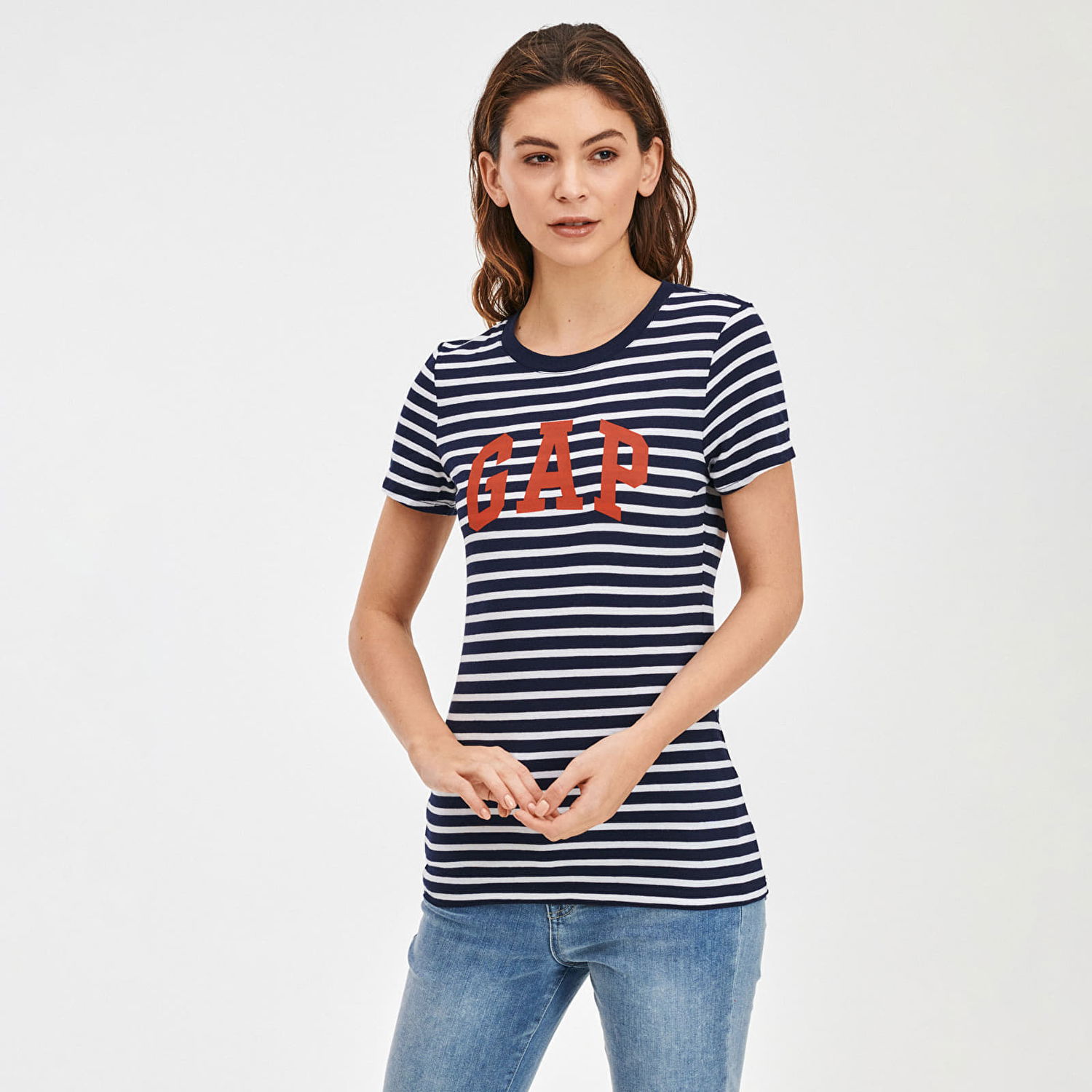 Тениска GAP Logo Tees 2Pack Navy Stripe Бяло | 586342-00, 1