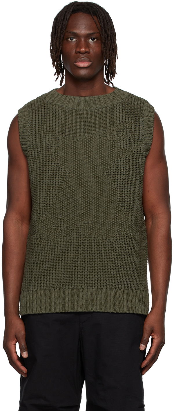 Пуловер We11done We11done Knitted Cotton Vest Зелено | WD-KV1-22-607-U-KK, 0