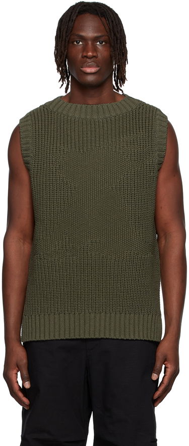 Пуловер We11done We11done Knitted Cotton Vest Зелено | WD-KV1-22-607-U-KK, 0