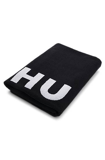 Шал BOSS Cotton Terry Jacquard Beach Towel with Stacked Logo Черно | 50535803, 0
