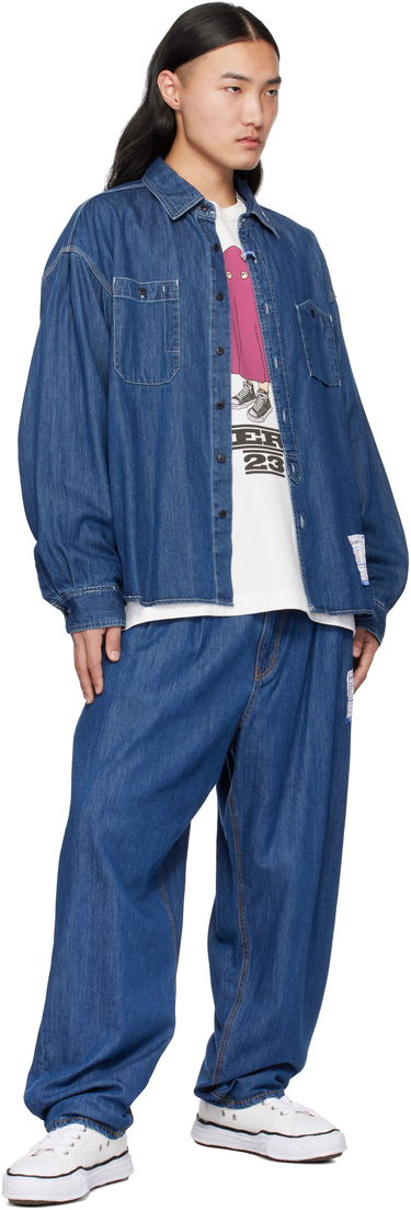 Риза Maison MIHARA YASUHIRO Maison MIHARA YASUHIRO Cotton Tencel Long-Sleeve Denim Shirt Синьо | I12SH002, 3