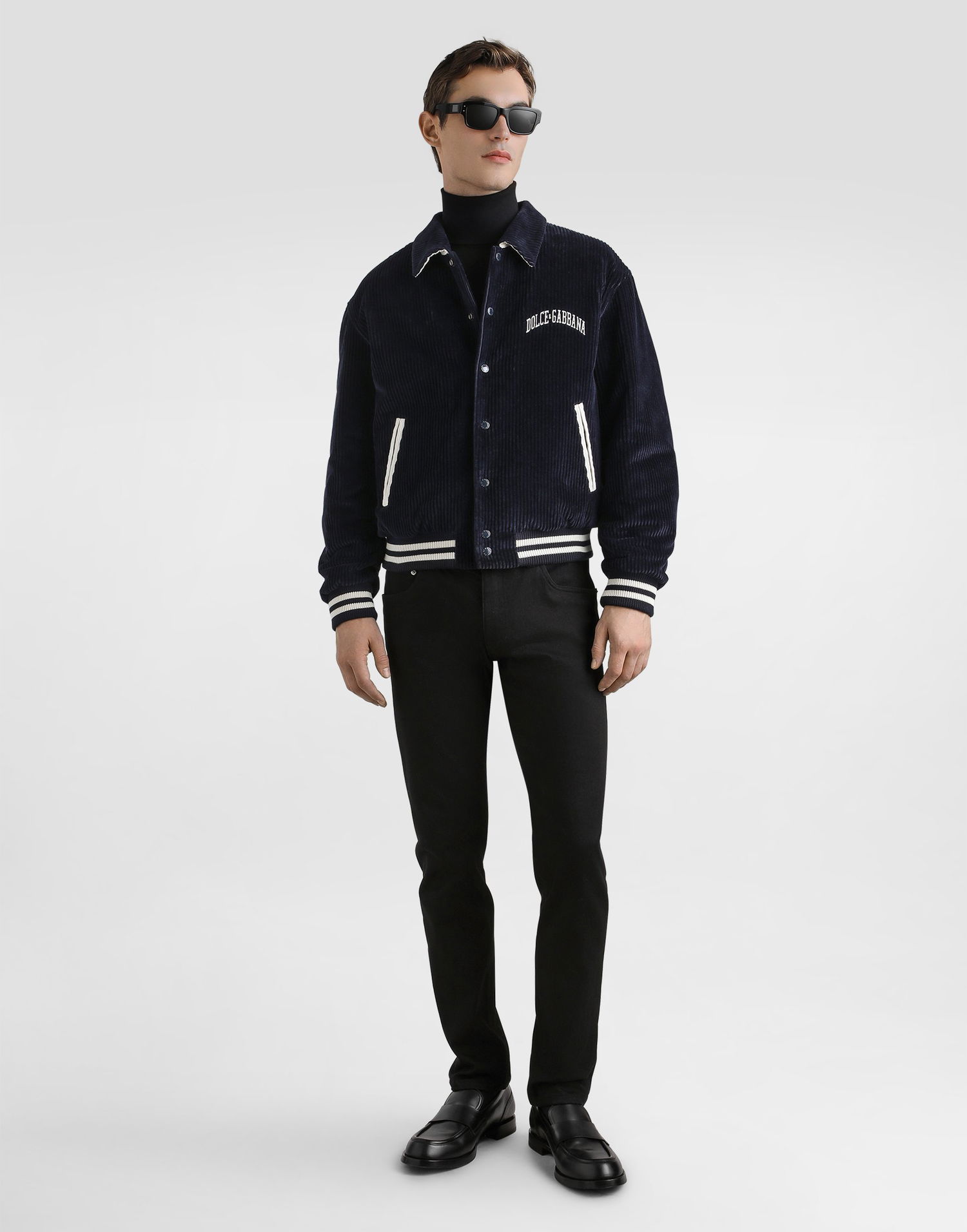 Яке бомбър Dolce & Gabbana Dolce & Gabbana Corduroy Bomber Jacket Тъмно синьо | G9BPXZFUVLIB0665, 1