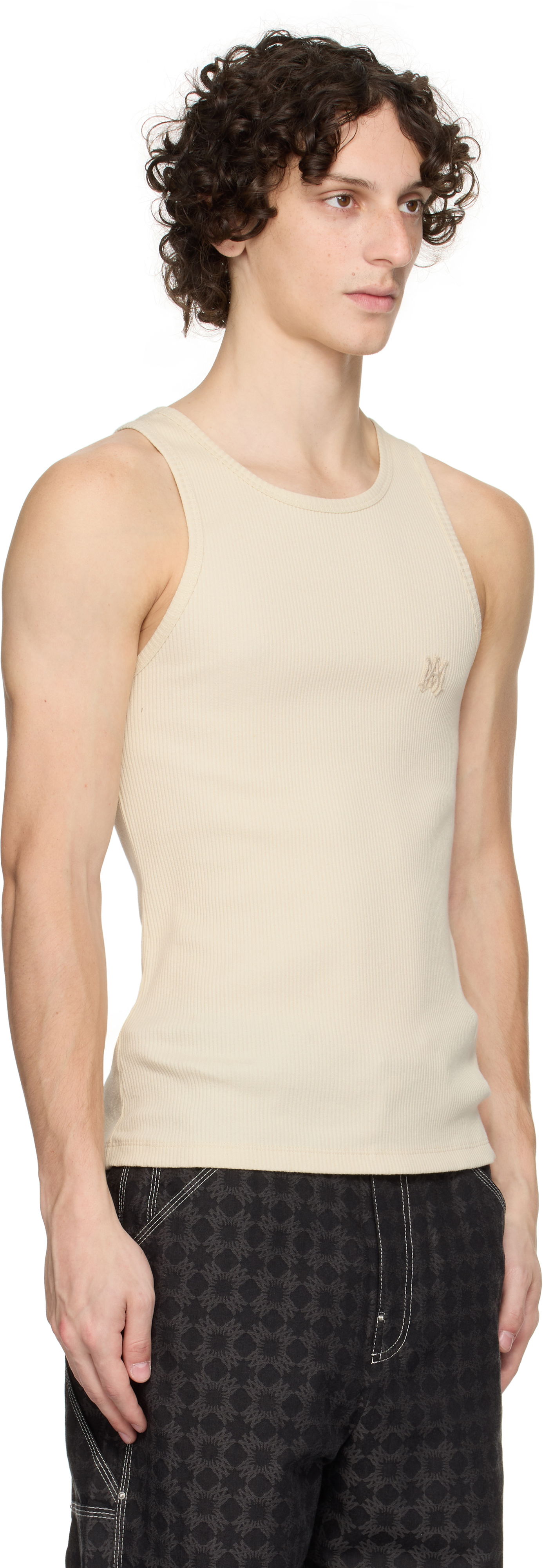 Потник AMIRI AMIRI MA Tonal Ribbed Tank Top Бежово | AMJYTT1006, 1
