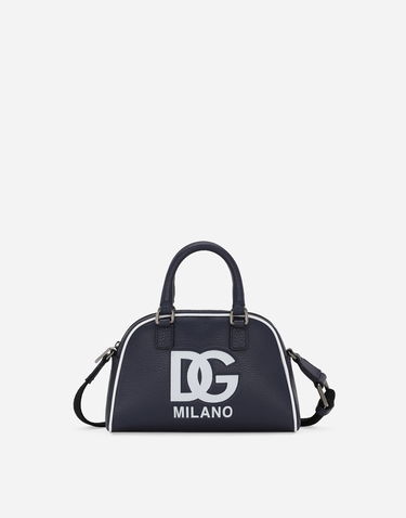 Дамска чанта Dolce & Gabbana Dolce & Gabbana Tumbled Calfskin Bowling Bag with DG Logo Тъмно синьо | EB0250AI21880650, 0