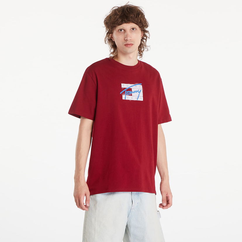 Тениска Tommy Hilfiger Regular Street Flag Tee Red Carpet Червено | DM0DM18528 XKG