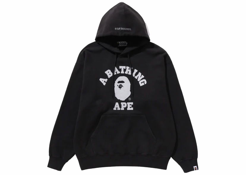 Суитчър BAPE BAPE College Overdye Pullover Hoodie Black Черно | 1J70-114-010