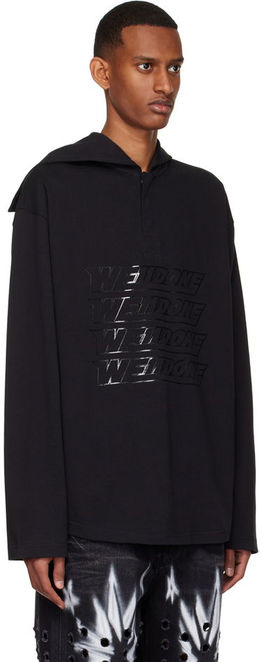Суитчър We11done We11done Embossed-Logo Cotton Henley Черно | WD-TT1-22-554-U-BK, 1