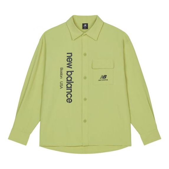 Риза New Balance Logo Woven Shirt Зелено | AMJ13367-CGN