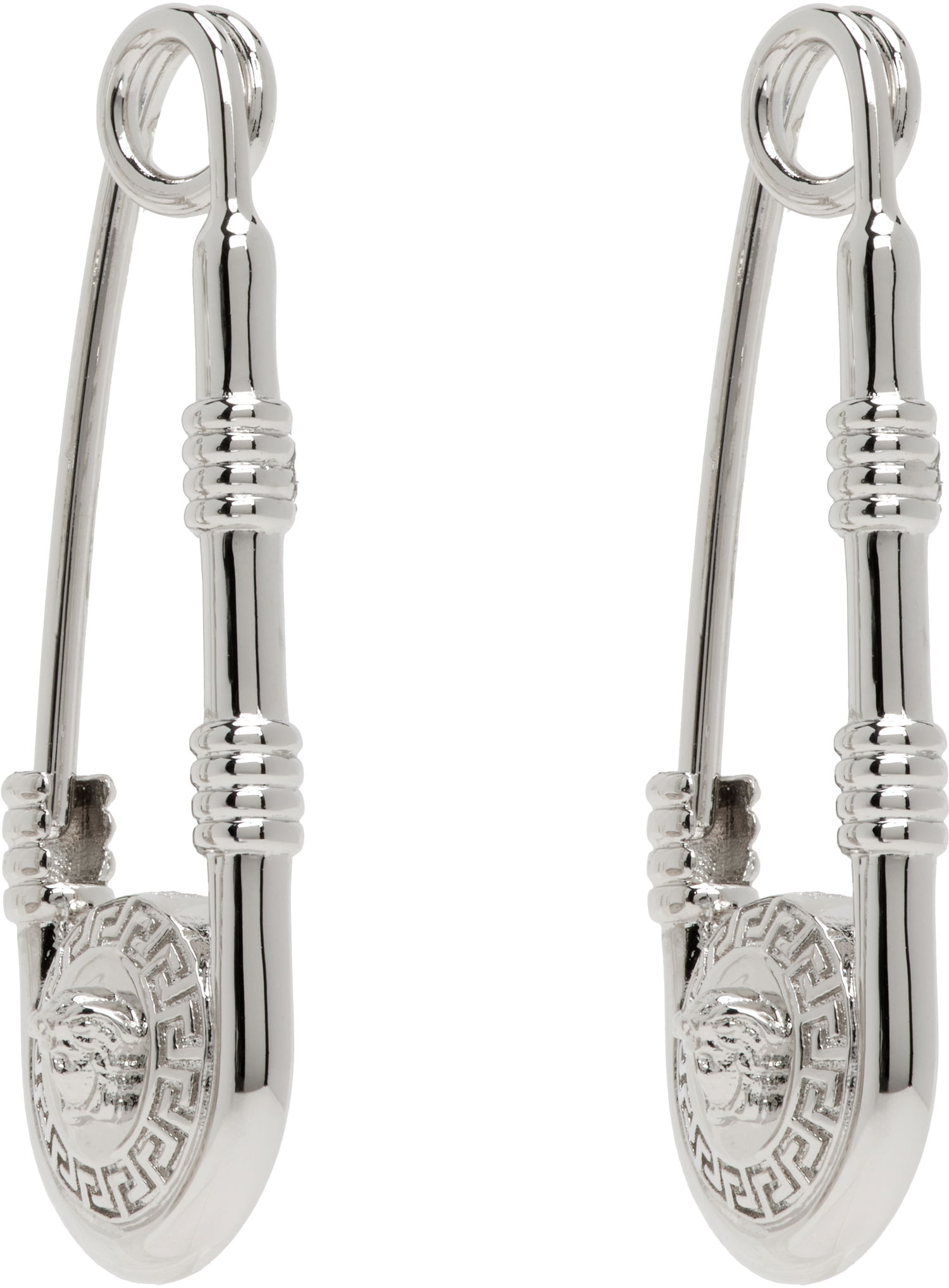Обеци Versace Safety Pin Earrings Бежово | 1004827_1A00620, 1