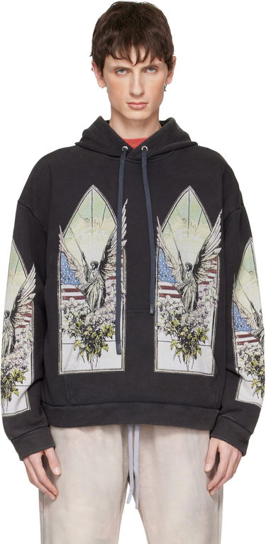 Суитчър Who Decides War Demo Stained-Glass Angel Print Hoodie Черно | 1110100002FW25, 0