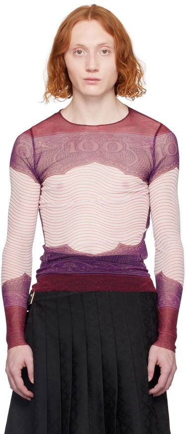 Тениски и потници Jean Paul Gaultier Gaultier Sheer Long Sleeve T-Shirt Лилаво | 24/25-U-TO017-T515-300128, 0