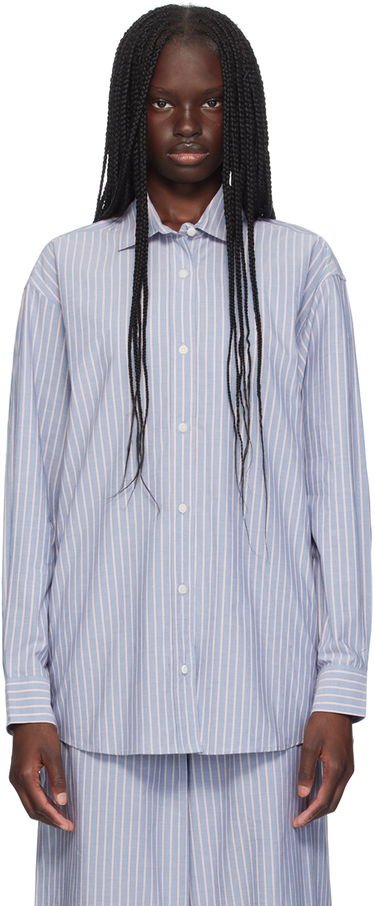 Риза Baserange Baserange Ole Striped Long Sleeve Shirt Синьо | SHOL-PO-AU24, 0