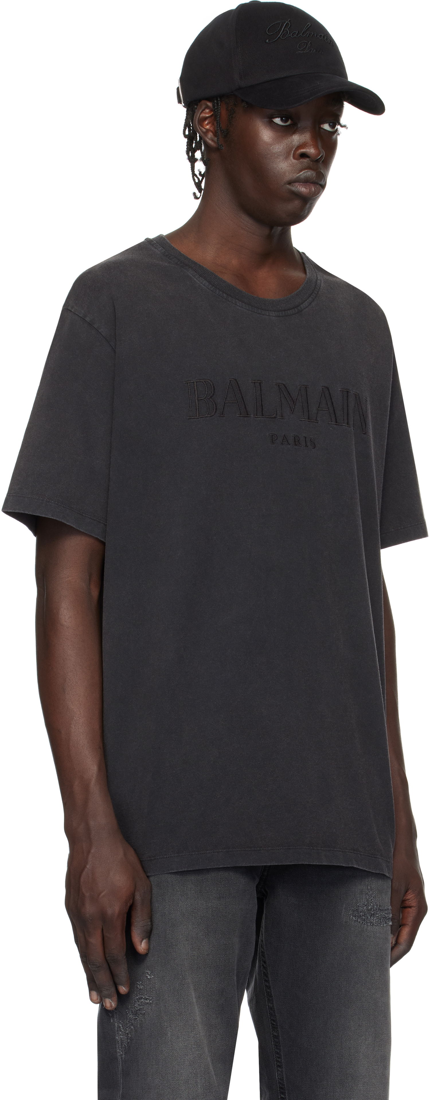 Тениска Balmain Loose Vintage Embroidery T-Shirt Черно | DH1EG010BC72, 1