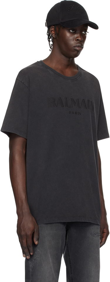 Тениска Balmain Loose Vintage Embroidery T-Shirt Черно | DH1EG010BC72, 1