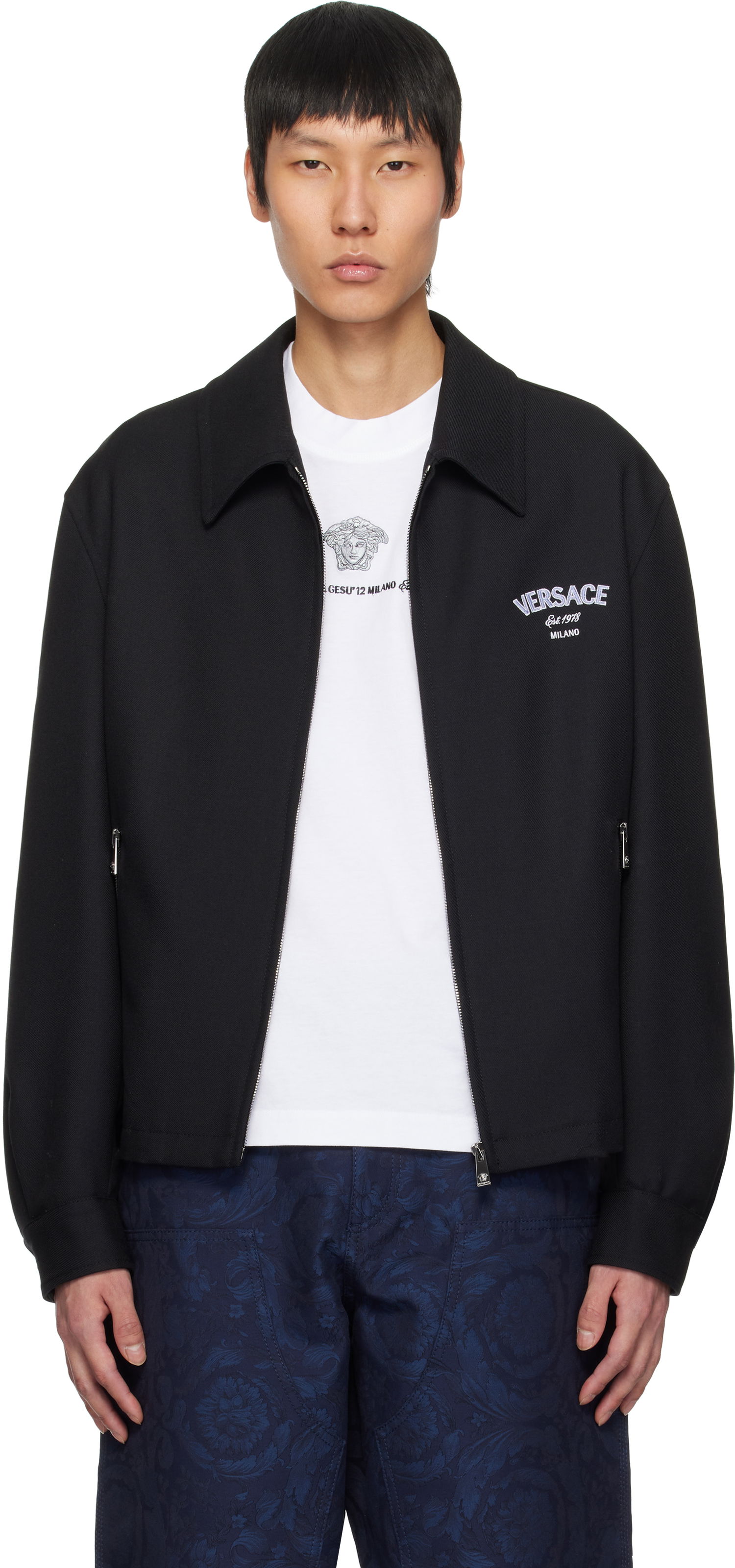 Яке бомбър Versace Versace Medusa Gallery Wool Blouson Jacket Черно | 1018846_1A13489, 0