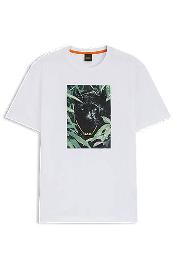T-Shirt with Panther Graphic