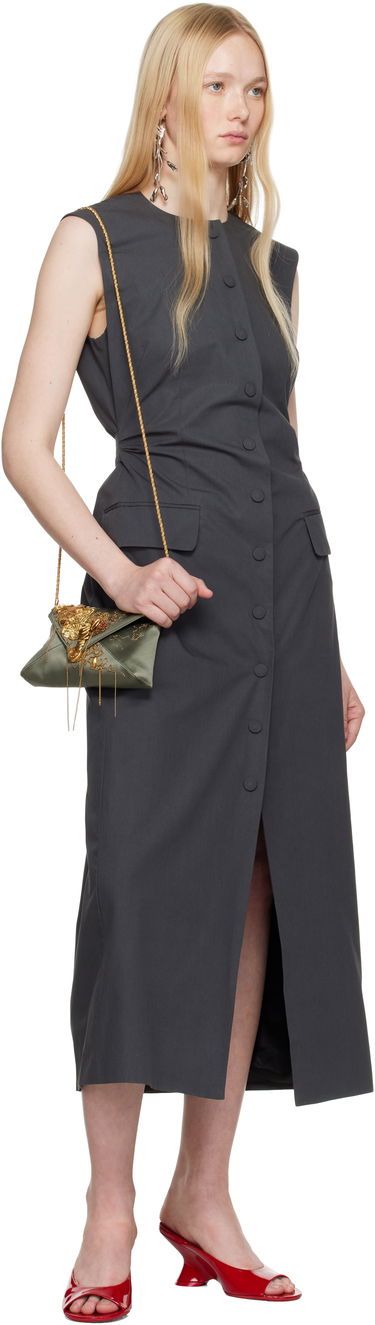 Pокля Dries Van Noten Dries Van Noten Tailored Midi Dress Сиво | 251-011021-1449, 3