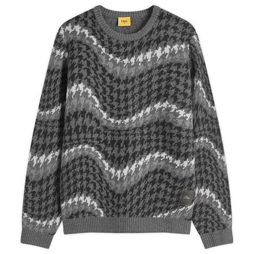 Пуловер Dime Houndstooth Knit Sweater Сиво | DIMEHO247COA