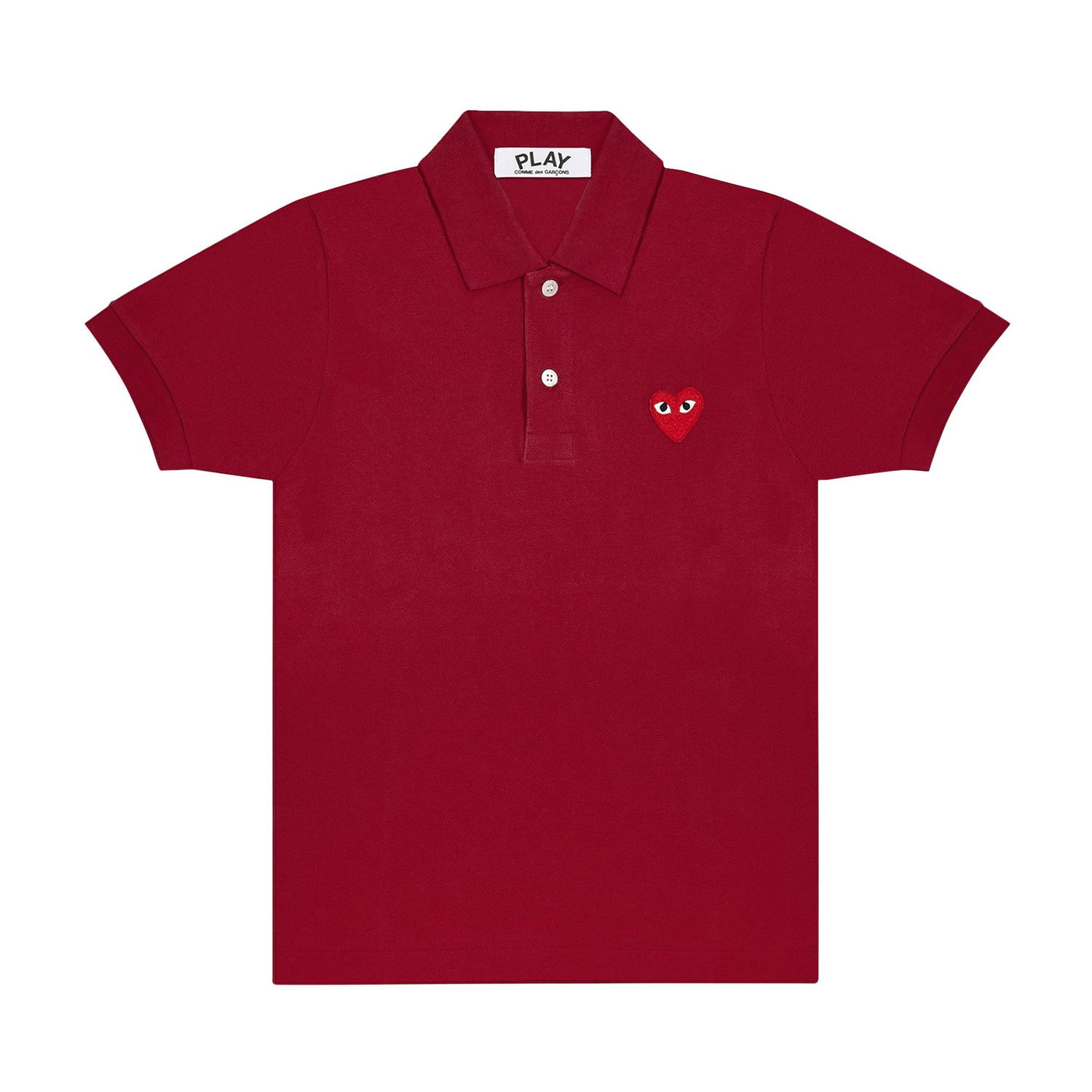 Поло тениска Comme des Garçons PLAY Big Heart Polo Tee Бургунди | AZ T006 051 3, 1
