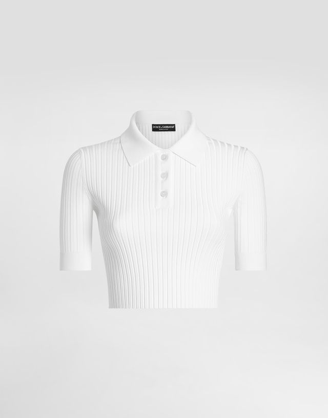 Dolce & Gabbana Viscose Cropped Polo Shirt
