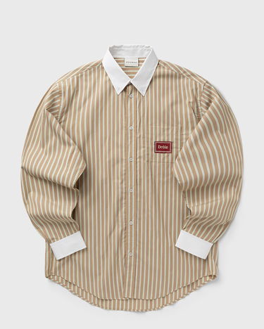 Риза Drôle de Monsieur Pinstripe Shirt with Contrast Collar and Cuffs Бежово | I-SH240-CO232-BG, 1