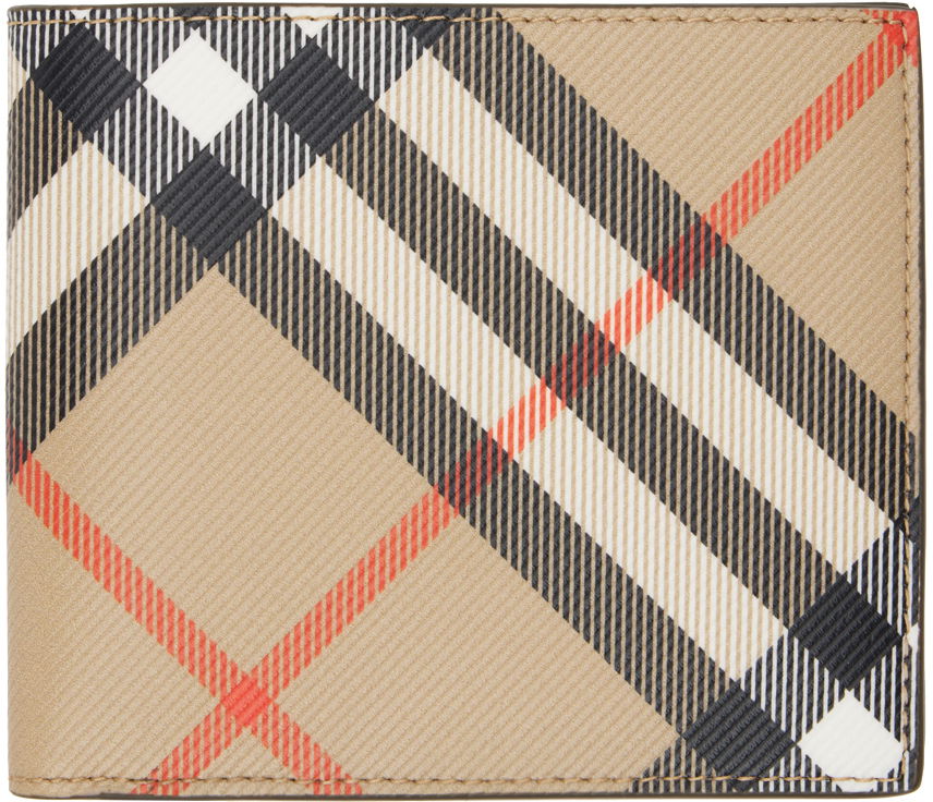 Портфейл Burberry Tan Check Bifold Wallet Бежово | 8091926, 0