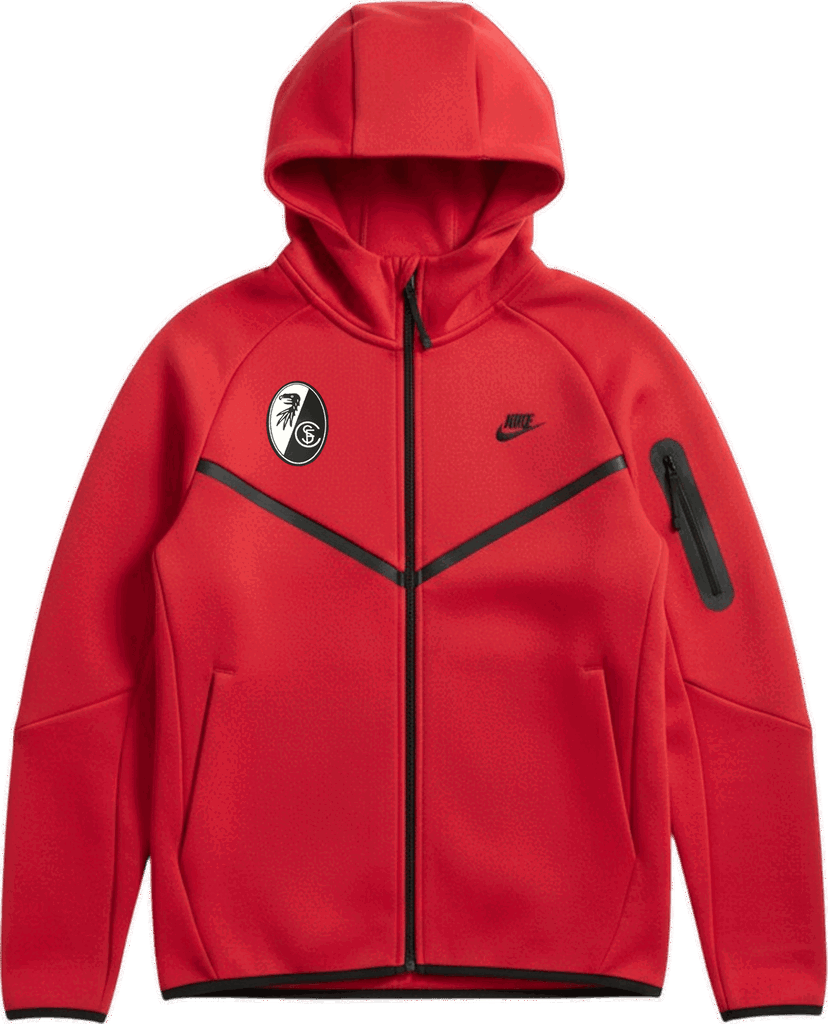 Суитчър Nike SC Freiburg Tech Fleece Full-Zip Windrunner Hoody Червено | 6scfhv0949-687