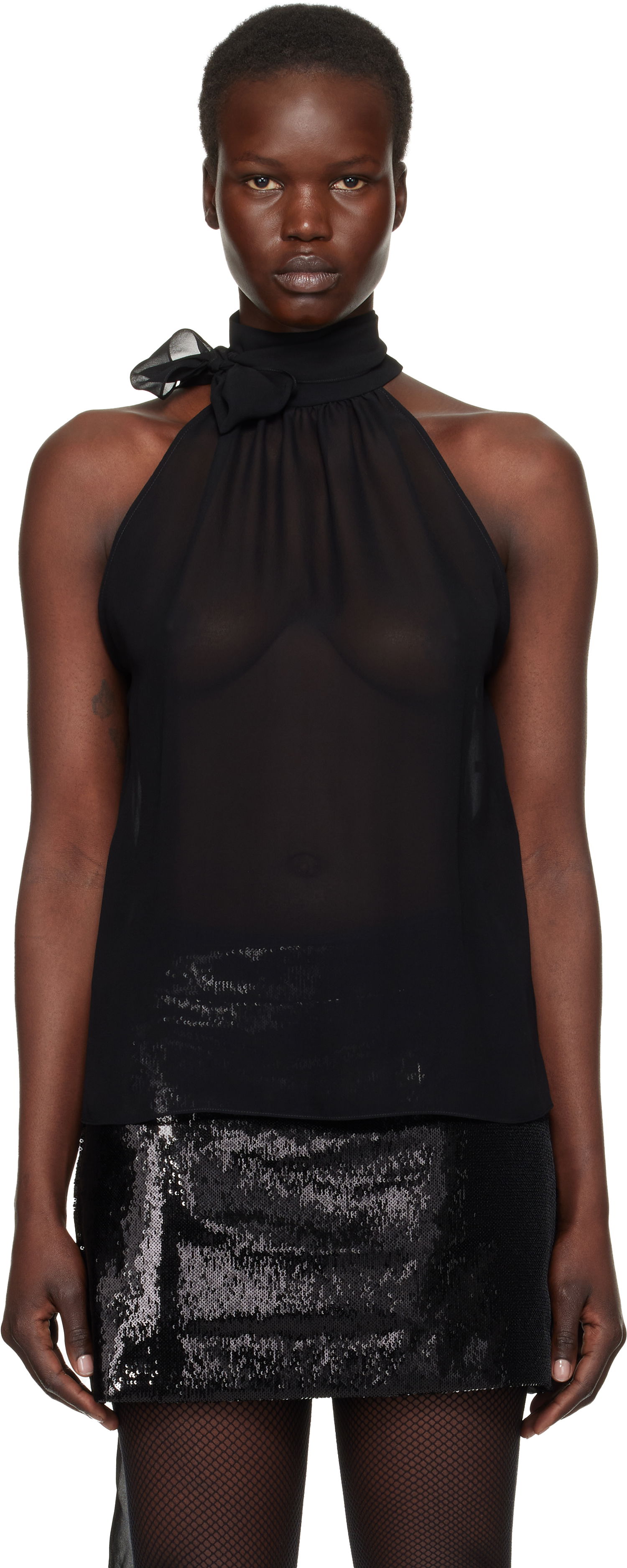 Потник Tom Ford Silk Georgette Sleeveless Blouse Черно | CA3291-FAX852, 0