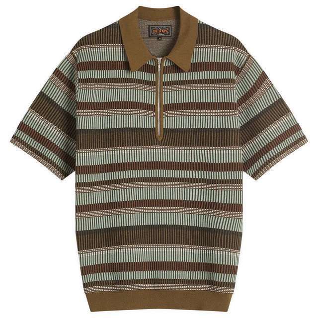 Men's Half Zip Knit Polo Shirt