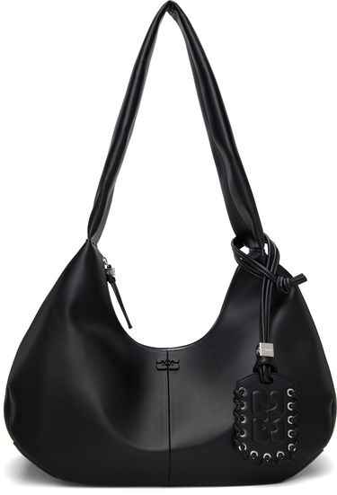 Чанта през рамо GANNI GANNI Medium Shoulder Bag Черно | A6837, 0