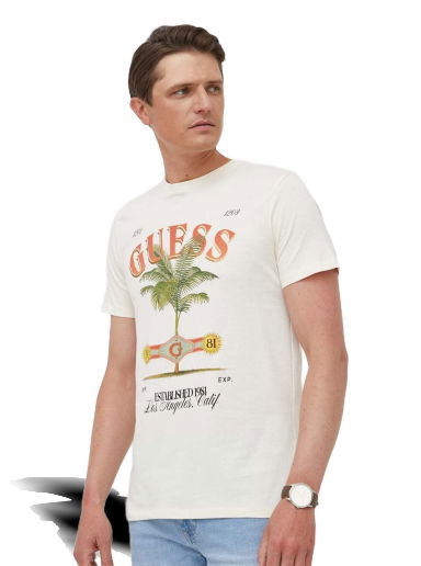 Тениска GUESS Logo Tee Бежово | M3YI61.K9RM1