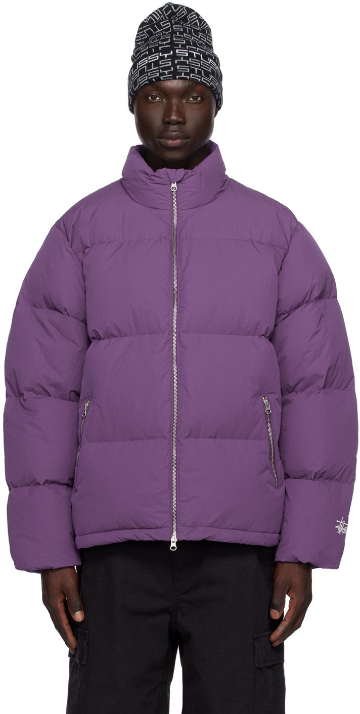 Пухо яке Stüssy Embroidered Down Jacket Лилаво | 115711, 0