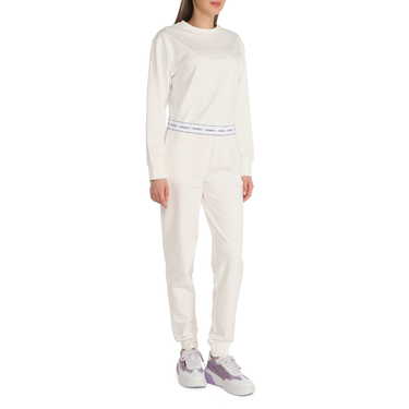Пуловер GUESS Guess Carrie Round Neck Sweatshirt Бяло | O3YQ01KBS91-H10Q, 3