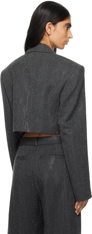 Яке Alexander Wang Cropped Glitter Blazer Сиво | 1WC1252619, 2