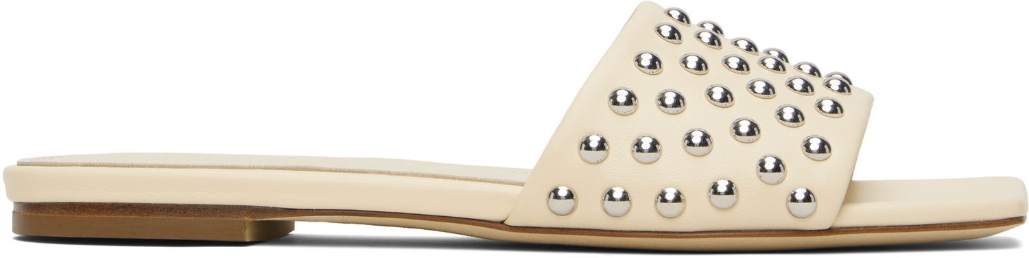 Аксесоари Aeyde Aeyde Anna Studded Leather Sandals Бежово | A11-FS-BRNS08FL185-SS25-100-007, 0