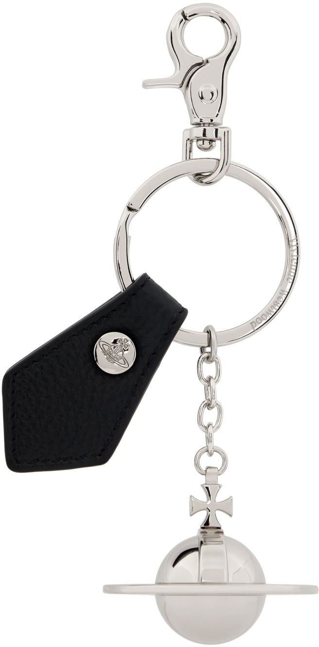 Ключодържатели Vivienne Westwood Black & Silver 3D Orb Keychain Черно | 8203011LU-OM0014-