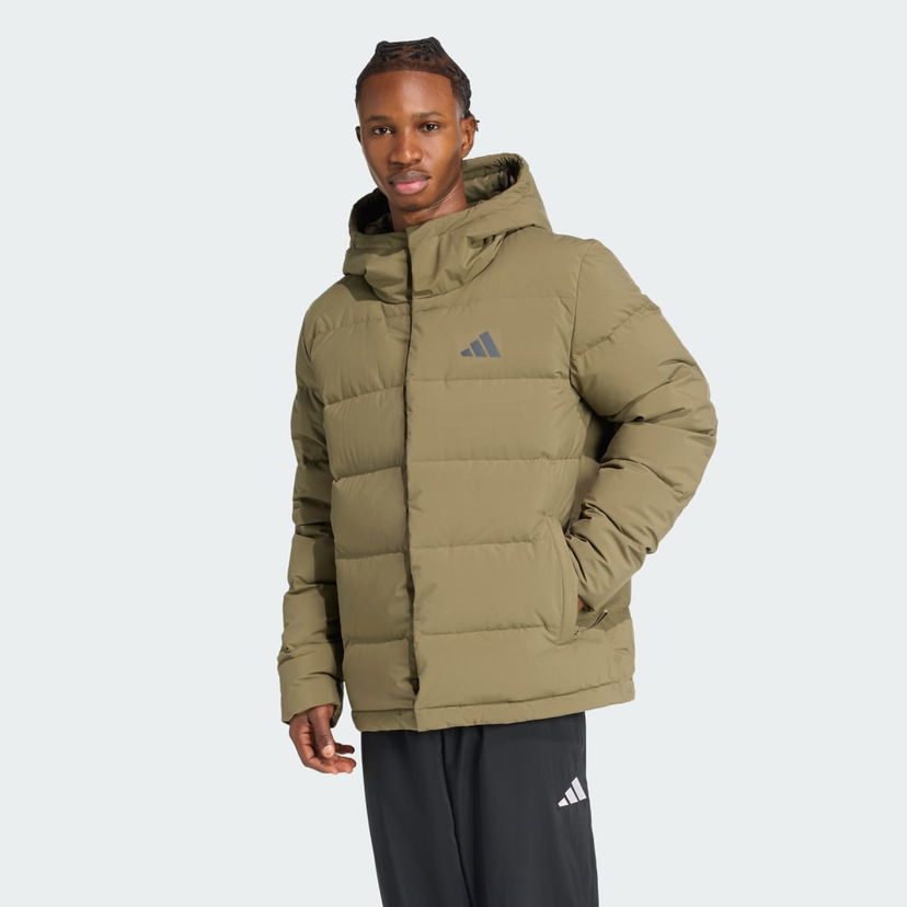 Яке adidas Performance Helionic CLIMAWARM Hooded Down Jacket Зелено | JX0580