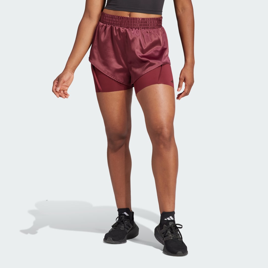 Къси панталони adidas Performance Power AEROREADY 2-in-1 Shorts Бургунди | IL9448, 0