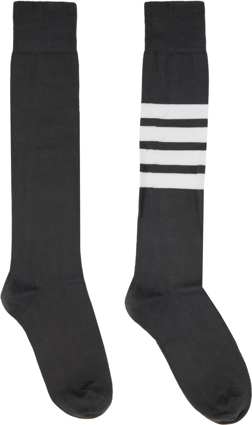 Чорапи Thom Browne 4-Bar Over The Calf Socks Сиво | FAS026B-01690