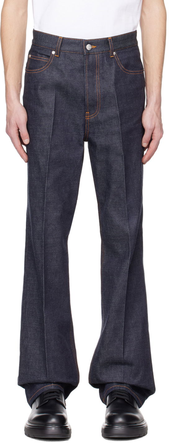 Дънки FERRAGAMO Five-Pocket Indigo Jeans Тъмно синьо | 771171, 0