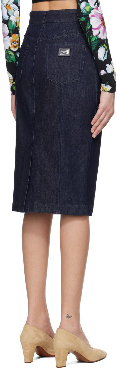 Пола Dolce & Gabbana Dolce&Gabbana Stretch Five Pocket Pencil Denim Midi Skirt Синьо | F4CYAD G8MS5, 2