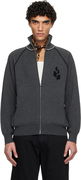 Sergio Full-Zip Knit Cardigan with Contrast Piping and Embroidered Logo