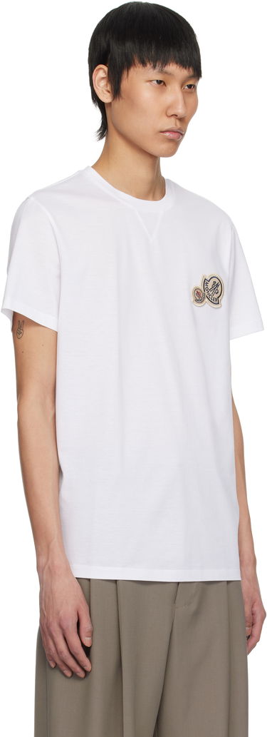 Тениска Moncler Moncler Double Logo Patch Cotton T-Shirt Зелено | K10918C000768390Y, 4