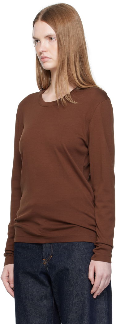 Тениска LEMAIRE Rib Long Sleeve T-shirt Кафяво | TO1441 LJ1016, 3
