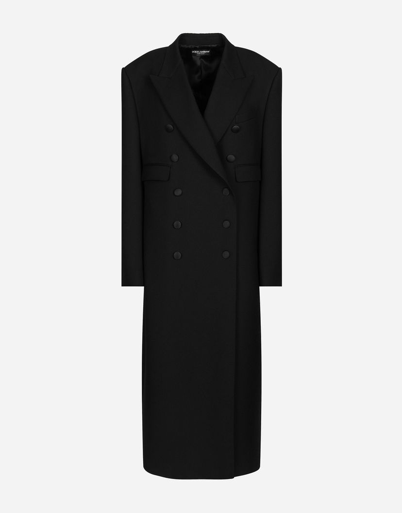 Палта Dolce & Gabbana Long Double-breasted Tuxedo Coat Черно | F0W2HTFU272N0000